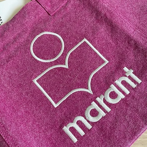 NWT Isabel Marant Yenky Small Washed Canvas Tote Bag in Pink. - Picture 7 of 7